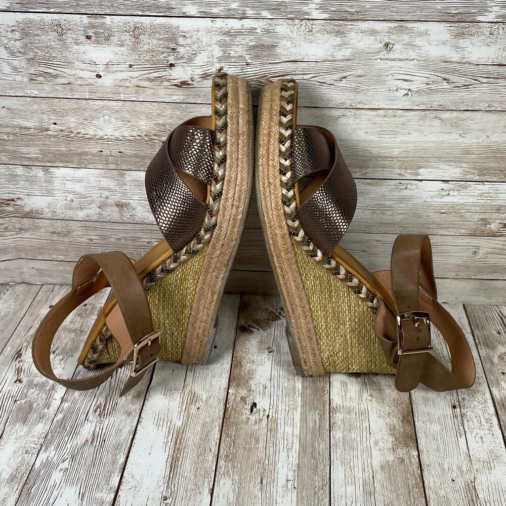PATRIZIA by Spring Step Brigid Women's 9 (EUR 40) Brown Wedge Shoes Sandals EUC - Picture 6 of 9
